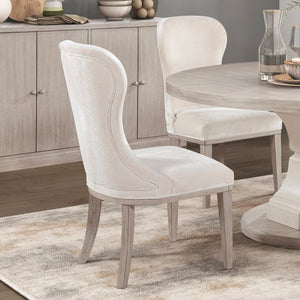 English Elm Traditional Light Gray Side Chairs Set of 2 — Upholstered Foam Cushion Dining Chairs, Sturdy Wood Frame, Classic Comfort B011P359656