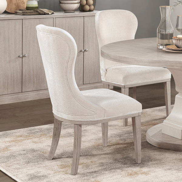 English Elm Traditional Light Gray Side Chairs Set of 2 — Upholstered Foam Cushion Dining Chairs, Sturdy Wood Frame, Classic Comfort B011P359656