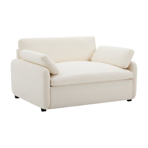 English Elm 50*43" Oversized Chenille Armchair Deep Lounge Seat Modern Minimalist Living Room Chair Cream N723S5042A