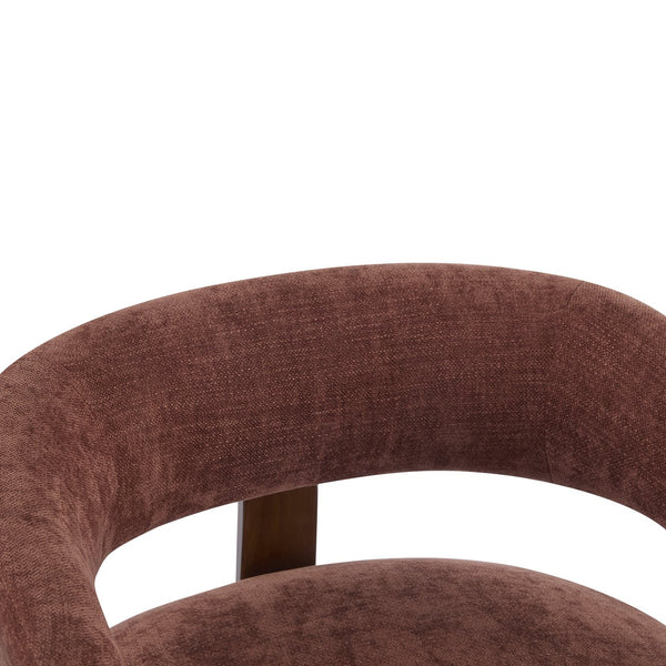 English Elm Christopher Knight Home® - accent Arm Chair with Bent Wood Legs and Plush Upholstery, Modern Minimalist Comfort & Stability Coral,Walnut 29 L x 27.75 W x 21 H N776P368458R