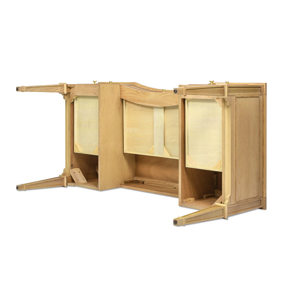 English Elm Jennifer Taylor Home - Dauphin Gold Accent Executive Desk - Natural Ash Wood, 5 Drawers, Premium Quality & Easy Setup B2719P238477