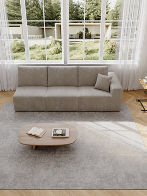 English Elm Single Corduroy Modular Seat Unit Cloud Cushion Comfort for Living Room Sectionals Grey W2656P312086