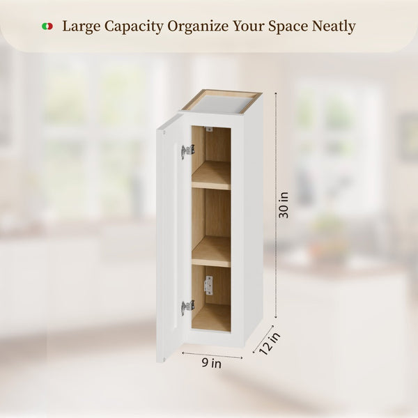 English Elm Maximize Narrow Spaces with Solid Wood Shaker Cabinet Soft Close Door Two Shelves W5662P465989