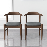 Ashcroft Furniture Leon Mid-Century Grey Fabric Dining Chairs, Set of 2 - Solid Wood Frame, Stylish Design