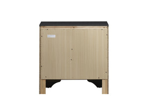 English Elm Madrid three-drawer nightstand with felt-lined top drawer, durable laminate wood grain finish and solid trim Black 29 L x 29 W x 19 H B078P286062