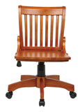 OSP Home Furnishings Deluxe Armless Wood Bankers Chair Fruitwood Finish