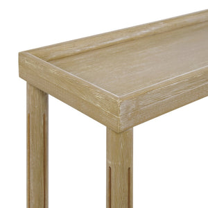 English Elm Narrow End Tables Set of 2 with Open Lower Shelf Slim Wood Living Room Accent Oak B2751P436465
