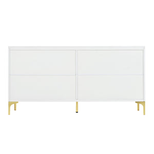 English Elm Multi-Functional Sideboard Cabinet with 4 Doors, Adjustable Shelves, Solid Wood MDF Build for Home Storage W2696P279989