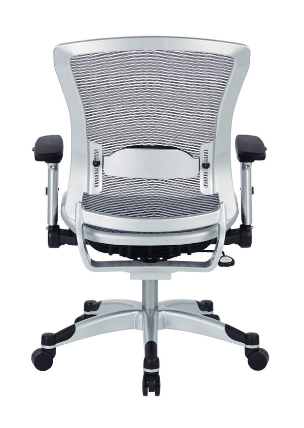 OSP Home Furnishings Exec Ergonomic Mesh Office Chair with Lumbar Support Flip Arms and Synchro Tilt Base 317-66C61F6