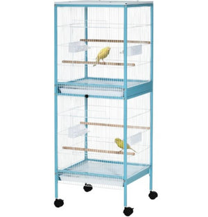 English Elm Large Rolling Aviary Cage for Small Birds with Four Doors and Slide Out Cleaning Trays T3971P423683