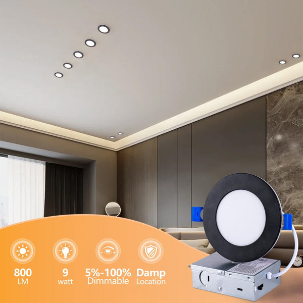 English Elm 12 Pack Canless Led Wafer Downlights 4 Inch Dimmable with Selectable Color Temperature W2312P415999