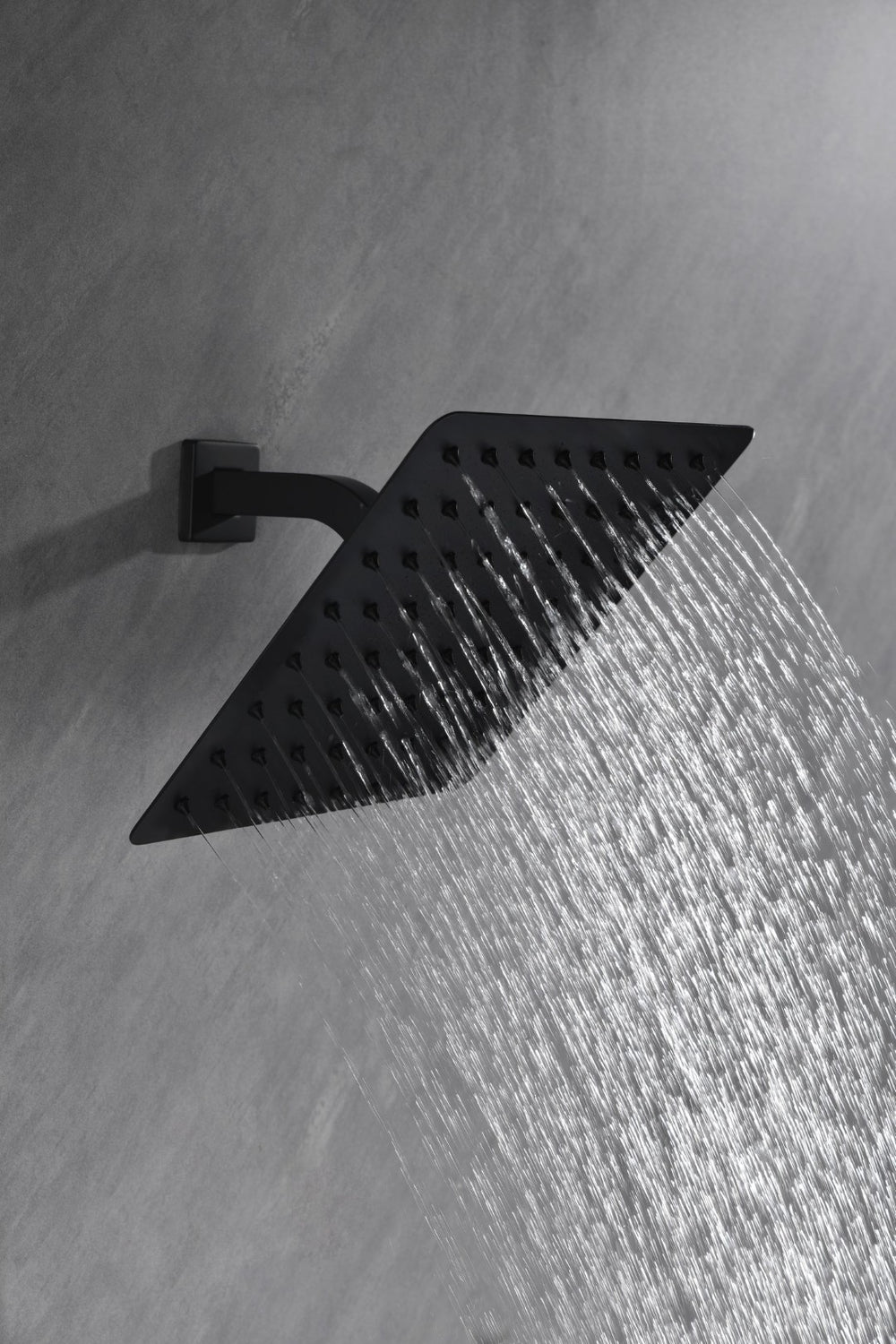 English Elm High Pressure Square Rain Shower Head Stainless Steel Spa Grade Full Body Coverage Matte Black W127264834