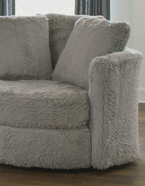 English Elm Contemporary Plush Armless Chair with Metal Legs, Adjustable Headrest, Boxed Cushions & Chaise Comfort Gray 52 L x 52 W x 31 H B2741P378482