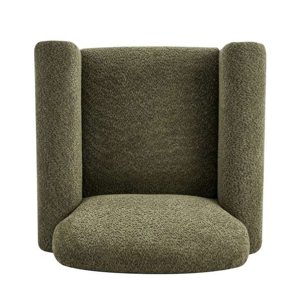 English Elm Rapallo Upholstered Accent Chair Plush Seat Modern Frame for Living Room or Entryway Olive Green N776P381488G