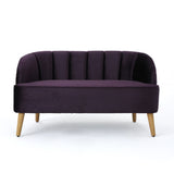 Christopher Knight Home® - Noble House - Amaia Mid-Century Modern Velvet Sofa With Seashell Backrest