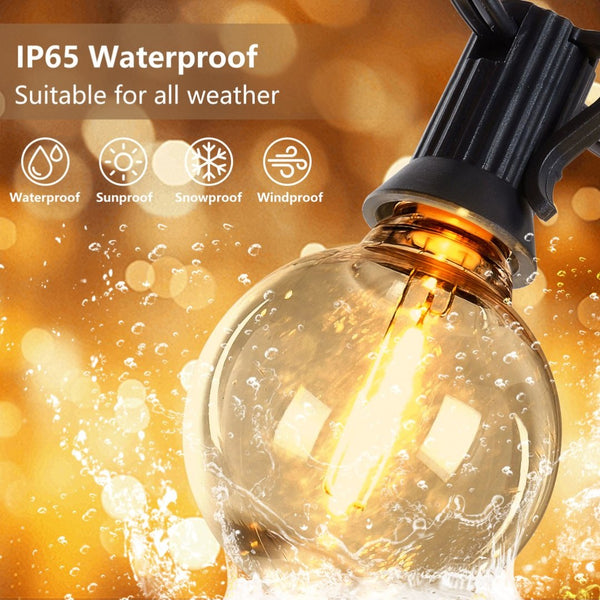 English Elm 197ft Outdoor Led String Lights 100 G40 Shatterproof Bulbs Warm Amber Patio Glow W1340P425345