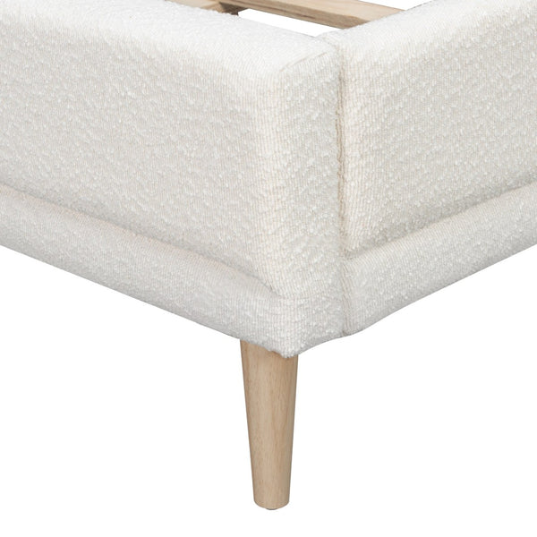 English Elm California King Boucle Wingback Bed Frame Solid Wood Legs Contemporary Bedroom N757P359718K