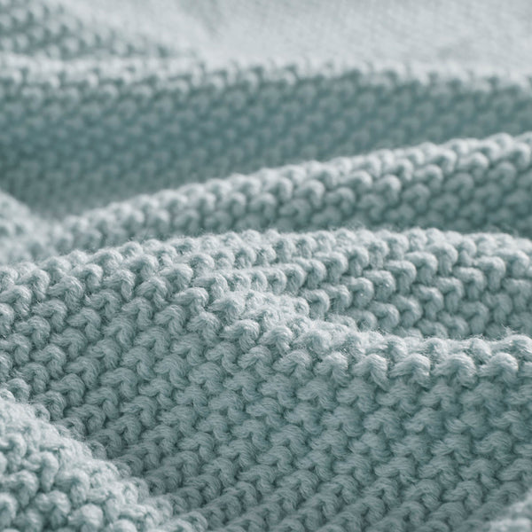 JLA Home INK+IVY - Throw ultra-soft knit 50x60 inch cottage-style acrylic throw — machine washable, durable cozy layer Light Blue II50-1296