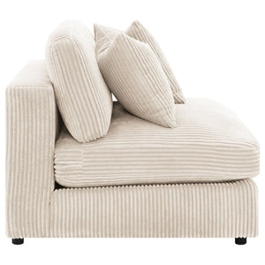 English Elm Cassidy Corduroy Armless Lounge Chair Plush Modular Seating for Living Rooms Sand B062P440333