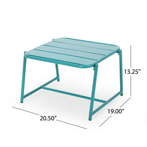 English Elm Christopher Knight Home® - CONRAD Modern Outdoor Chat Set with Powder-Coated Iron Frame, Open Slat Seats for Breezy Comfort Teal N775P250736T