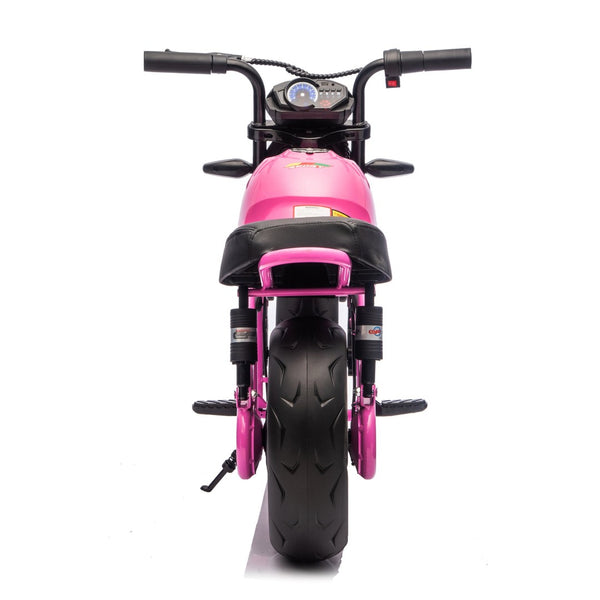 English Elm 24v300w Kids Electric Muscle Motorcycle with Dual Suspension Wide Eva Tires and Twist Throttle Pink W1578P382508