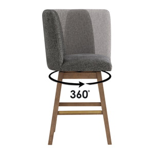 OSP Home Furnishings Finley 30" Swivel Barstool - Set of 2 Charcoal/Med Oak