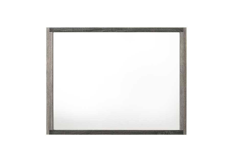English Elm Jehoram Gray Finish Mirror with 45x35 Inner Glass, Transitional Composite Wood Frame, Stylish Wall Accent B2726P289087