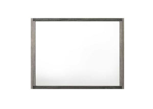 English Elm Jehoram Gray Finish Mirror with 45x35 Inner Glass, Transitional Composite Wood Frame, Stylish Wall Accent B2726P289087