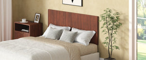 English Elm Modern Wavy Wall-mounted Queen Headboard with Organic Wood Grain Bohemian Bedroom Texture Walnut W1820P407910