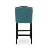 Christopher Knight Home® - Noble House - - Vienna Contemporary Fabric Tufted Wingback 31 Inch Counter Stools, Set Of 2, Teal And Dark Brown