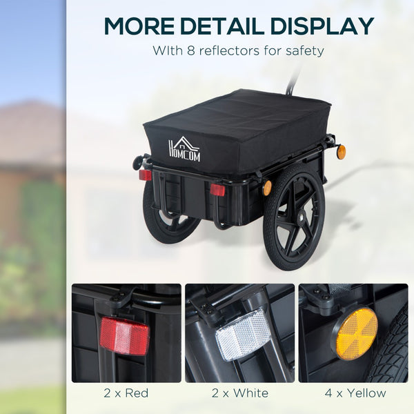 English Elm Aosom Bike Cargo Trailer with Waterproof Oxford Cover and 16 Inch Rubber Wheels W2225P217048