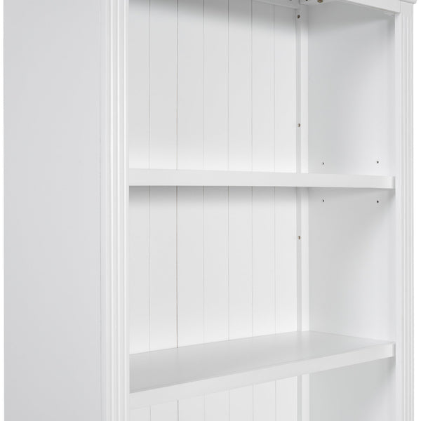 English Elm 83.4"Tall Modern Bookshelf With Led Lighting, 2 Drawers & 3 Adjustable Shelves For Stylish Storage Solutions N751S280594K