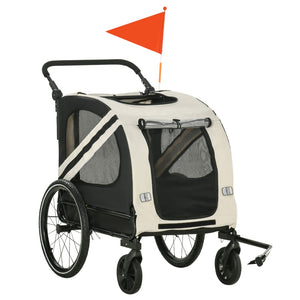 English Elm Aosom Convertible Pet Bike Trailer Stroller for Small Dogs Oxford Fabric Safe Ride W2225P229721