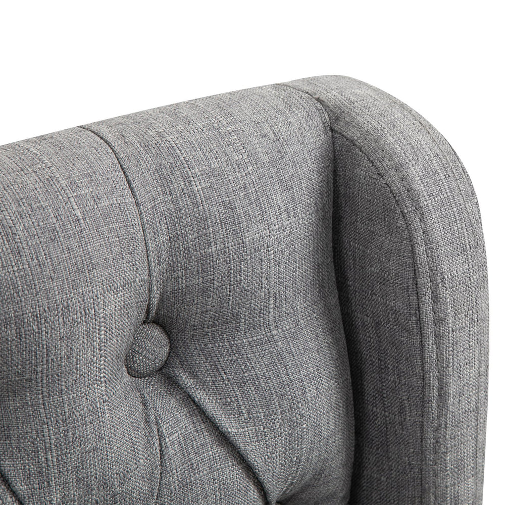 English Elm HOMCOM Upholstered Counter Height Bar Stools with Curved Back and Steel Legs, Comfortable Set of 2 Gray W2225P217933