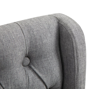 English Elm HOMCOM Upholstered Counter Height Bar Stools with Curved Back and Steel Legs, Comfortable Set of 2 Gray W2225P217933