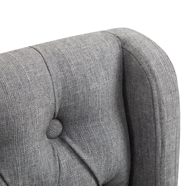 English Elm HOMCOM Upholstered Counter Height Bar Stools with Curved Back and Steel Legs, Comfortable Set of 2 Gray W2225P217933