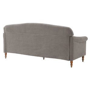 English Elm Modern Chenille Loveseat with Rolled Arms Pocket Spring Cushions and Rubberwood Legs Brown N763P362173D