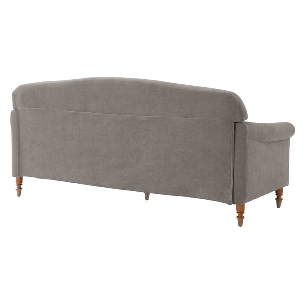 English Elm Modern Chenille Loveseat with Rolled Arms Pocket Spring Cushions and Rubberwood Legs Brown N763P362173D
