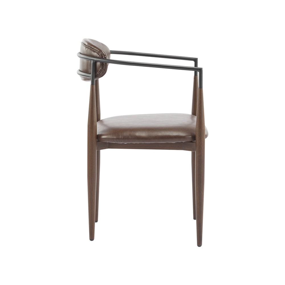 English Elm Christopher Knight Home® - Dining Arm Chairs Set Of 2 - Modern Dark Brown Upholstered Design With Iron Frame For Comfort N771P232981W