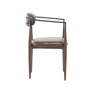 English Elm Christopher Knight Home® - Dining Arm Chairs Set Of 2 - Modern Dark Brown Upholstered Design With Iron Frame For Comfort N771P232981W