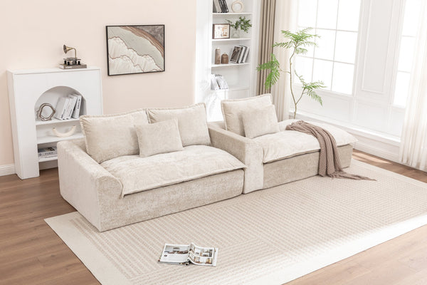 English Elm 103" Modern Modular L-Shaped Sectional Couch - Cloud-Like Comfort, No Assembly, Premium Chenille Upholstery W1170S00039