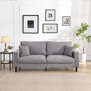 English Elm 74" Three Seat Sofa Hardwood Frame High Density Foam Upholstered Modern Living Room Light Gray W311P221220