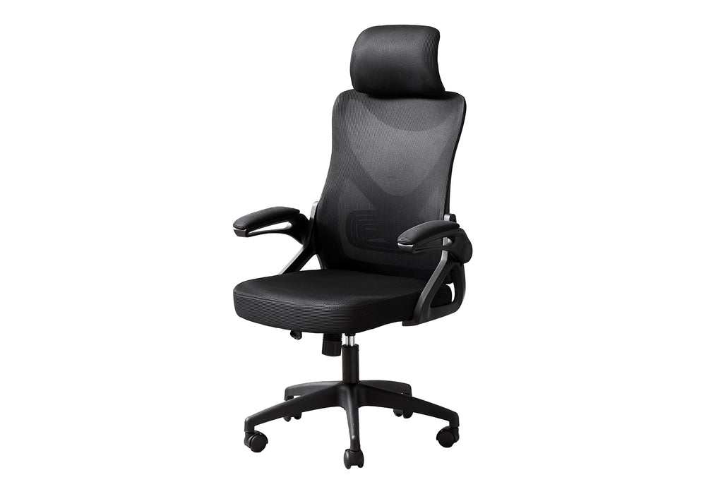 English Elm Office Chair Breathable Black Mesh High-Back with Headrest, Adjustable Height, Foam Cushions, Swivel B2710P287062