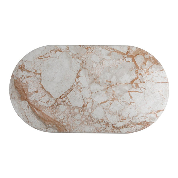 English Elm Sartoria Oval Breccia Marble Dining Table with Jute Wrapped Mango Wood Base B2769S00004