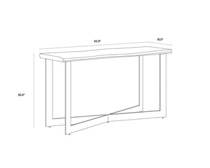 Sunpan MARLEY Console Table - Rustic Acacia Top with Industrial Steel Base for Entryways & Living Spaces 102271