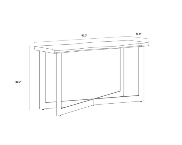 Sunpan MARLEY Console Table - Rustic Acacia Top with Industrial Steel Base for Entryways & Living Spaces 102271
