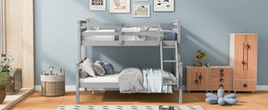 English Elm Twin Twin-over-Full Bunk Bed with Attached Ladder and Full-Length Guardrails for Safe Space-Saving Sleep Gray SM000118AAE-1