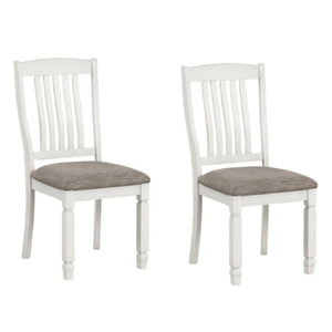 English Elm Mipo Counter Height Dining Chairs Two-tone Grid Back with White Upholstered Seats Set B056P417058