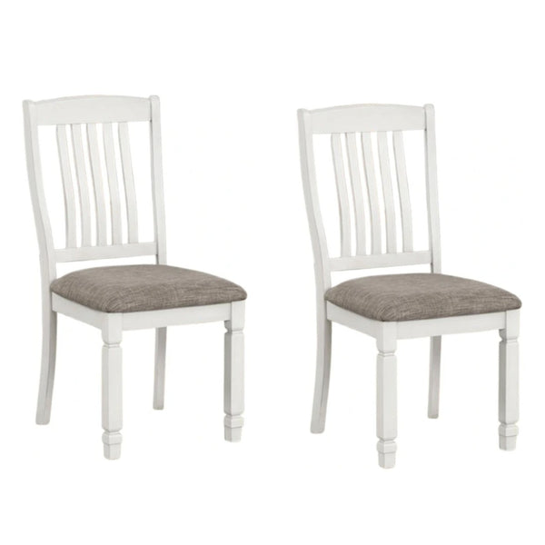 English Elm Mipo Counter Height Dining Chairs Two-tone Grid Back with White Upholstered Seats Set B056P417058