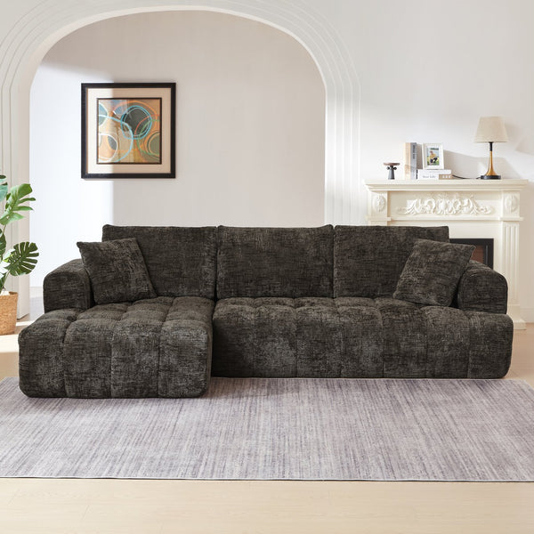 English Elm Chenille L-Shape Oversized Sectional Sofa – Minimalist Luxury Design, Comfy Sleeper Couch For Any Space W2339S00077